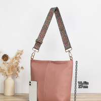 Women Shoulder Bag Vintage Crossbody Purse Handbag with Leopard Guitar Strap Hobo Bag Pink - Thumbnail 1