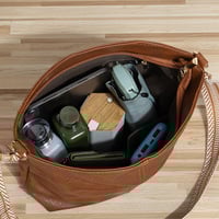 Women Shoulder Bag Vintage Crossbody Purse Handbag Brown - Thumbnail 2