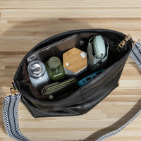 Women Shoulder Bag Vintage Crossbody Purse Handbag Two Piece Black - Thumbnail 3