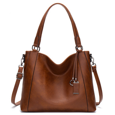 Women vegan leather top handle shoulder purses and handbags brown - Thumbnail 4