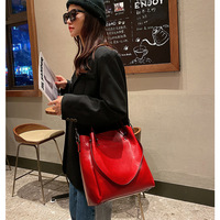 Women Designer Purses and Handbags Big Bucket bags Ladies Travel Crossbody Purse Wine Red - Thumbnail 1