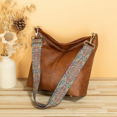 Women trendy cresent shoulder bag hobo handbags brown - Thumbnail 5