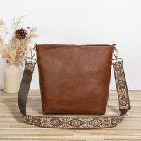Women Trendy Cresent Shoulder Bag Hobo Handbags Brown - Thumbnail 1