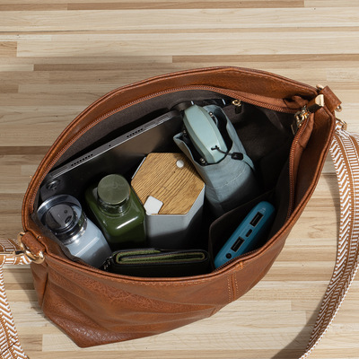 Women soft designer shoulder purses ladies top handle handbag brown