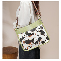 New Women's Bag Fashion Cow Pattern Shoulder Bag Green - Thumbnail 1