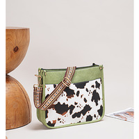 New Women's Bag Fashion Cow Pattern Shoulder Bag Green - Thumbnail 2