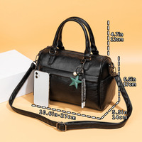 Handbags and Purses for women Vegan Leather Tote Bag for Women Satchel Shoulder Bags Travel Purse Black - Thumbnail 1