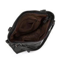 Women Tote Bag Handbags PU Leather Fashion Hobo Shoulder Bags Black - Thumbnail 2