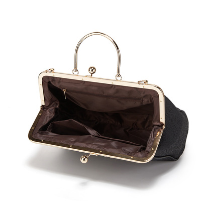 Fashion women's shoulder bag lace handbag black