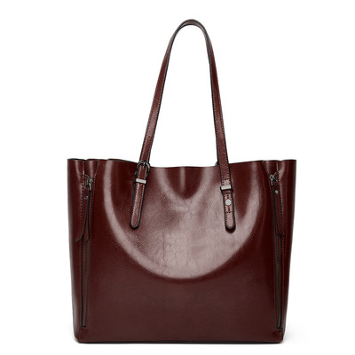 Women's soft faux leather tote bag purse handbags brown - Thumbnail 5