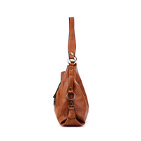 Women Vegan Leather Handbags Tote Purse Shoulder Bag Brown - Thumbnail 2