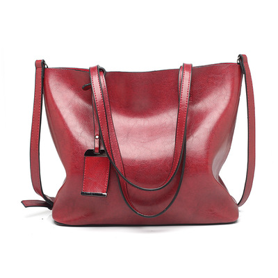 Women genuine leather purses handbags tote bag shoulder bag red - Thumbnail 5