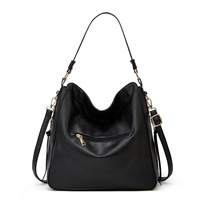 Handbags for Women Large Designer Ladies Hobo bag Bucket Purse Faux Leather Black - Thumbnail 1