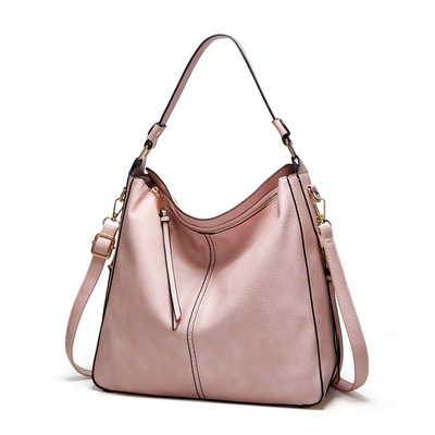 Handbags for women large designer ladies hobo bag bucket purse faux leather pink - Thumbnail 4