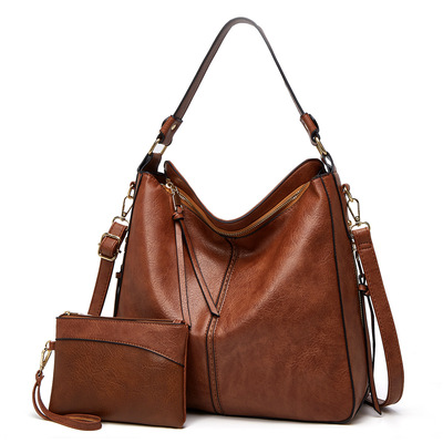 Handbags for women large designer ladies hobo bag two piece brown - Thumbnail 5