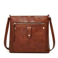 Women Vegan Leather Handbags Tote Purse Shoulder Bag Large Ladies Hobo Bags Brown - Thumbnail 1