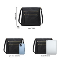 Women Trendy Vegan Leather Hobo Handbags Black - Thumbnail 1