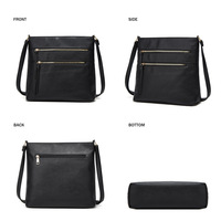 Women Trendy Vegan Leather Hobo Handbags Black - Thumbnail 2