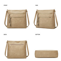 Women Trendy Vegan Leather Hobo Handbags Brown - Thumbnail 2