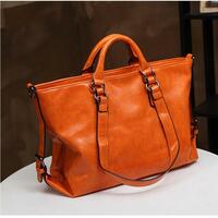 Women Vegan Leather Handbags Tote Purse Shoulder Bag Brown - Thumbnail 1