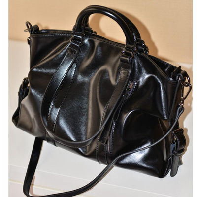 Women trendy vegan leather hobo handbags black - Thumbnail 5