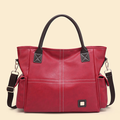 Women Trendy Fashion Shoulder Bag Vegan Leather Purse Red