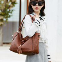 Fashion Tote Bags Shoulder Bag Top Handle Satchel Bags Brown - Thumbnail 2