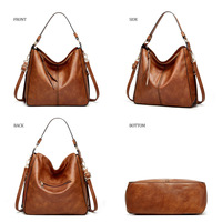 Women Fashion Handbags Wallet Tote Bag Shoulder Bag Top Handle Satchel Purse Set 3pcs Brown - Thumbnail 3