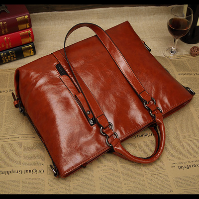 Women's evening handbag satin shoulder bag purse brown