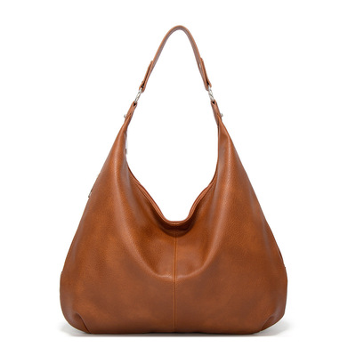 Genuine leather hobo purses and handbags brown - Thumbnail 4