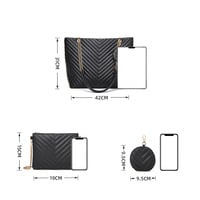 Women Fashion Handbags Wallet Tote Bag Shoulder Bag Top Handle Satchel Purse Black - Thumbnail 1