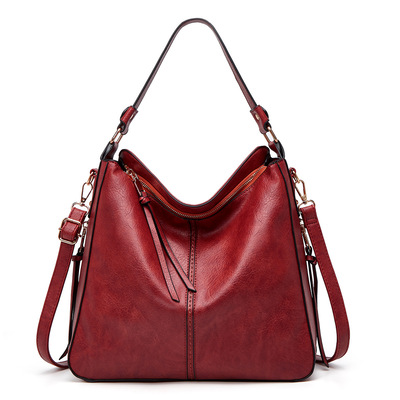 Women vegan leather handbags tote purse shoulder bag red - Thumbnail 4