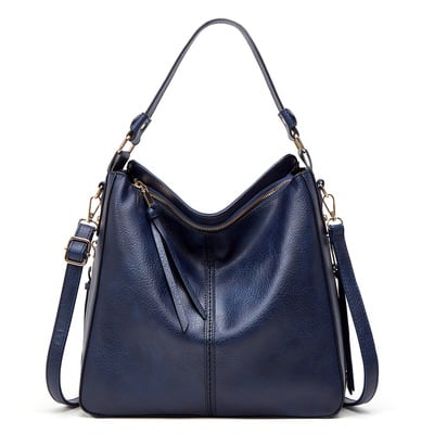 Women Vegan Leather Handbags Tote Purse Shoulder Bag Blue