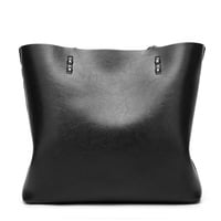 Women Tote Bag Handbags PU Leather Fashion Hobo Shoulder Bags Black - Thumbnail 2