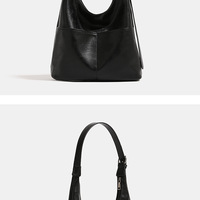 Women Crescent Hobo Bags Trendy Purses Black - Thumbnail 1