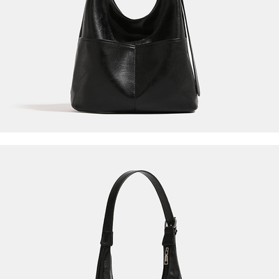 Women crescent hobo bags trendy purses black
