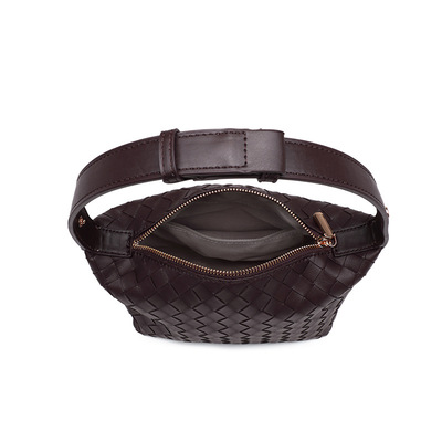 New woven sheepskin lunch bag fashion armpit bag brown