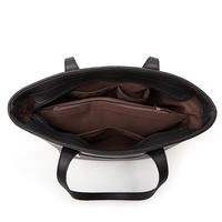 Ladies' Cross Pattern Large Capacity Tote Bag Black - Thumbnail 3