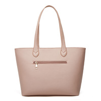 Ladies' Cross Pattern Large Capacity Tote Bag Pink - Thumbnail 2