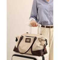 Ladies' Large Capacity Fitness Bag Commuting Luggage Bag Brown - Thumbnail 2