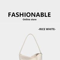 Ladies' Bucket Bag SWhoulder Bag Handbag White - Thumbnail 1