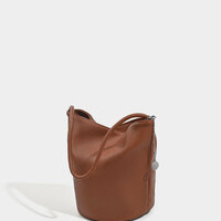 Ladies' Bucket Bag SWhoulder Bag Handbag Brown - Thumbnail 2