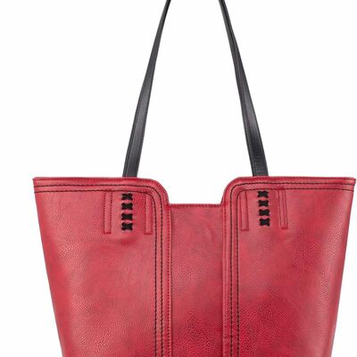 Women medium top handle handbags red - Thumbnail 4