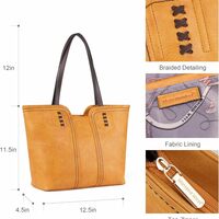 Women Medium Top Handle Handbags Yellow - Thumbnail 1