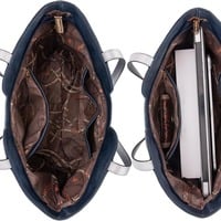 Women Medium Top Handle Handbags Blue - Thumbnail 2