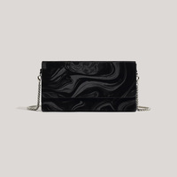 Fashion Makeup Bag Small Square Bag Crossbody Bag Black - Thumbnail 1