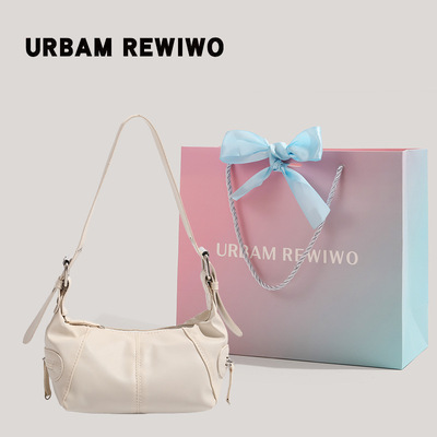 Women crossbody leather handbag white - Thumbnail 5