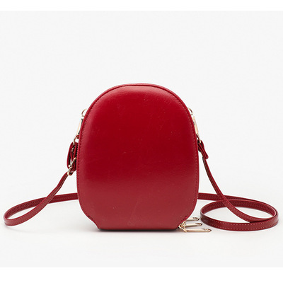 Multi layer large capacity diamond grid phone bag red