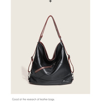 Womens Top-Handle Hobo Purse Roomy Casual Shoulder Bags Black - Thumbnail 1