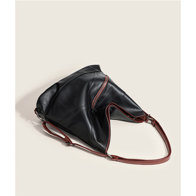 Womens top-handle hobo purse roomy casual shoulder bags black